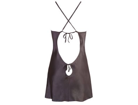Koszulka nocna satynowa Cottelli LINGERIE czarna S - 7