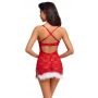 Halka Cottelli Lingerie czerwona z białymi piórami S/M - 5