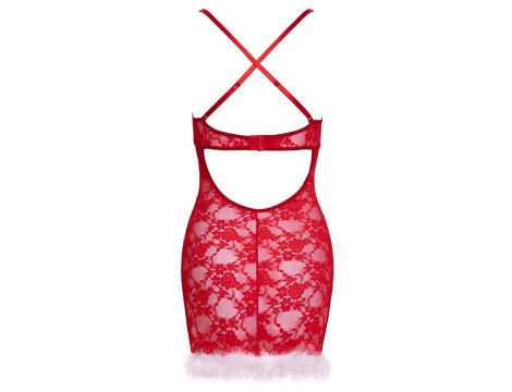 Halka Cottelli czerwona koronkowa z piórami L/XL - 4