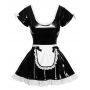 Sukienka pokojówki winylowa Black Level czarna XL - 2