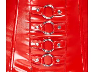 Vinyl Suspender Straps red M