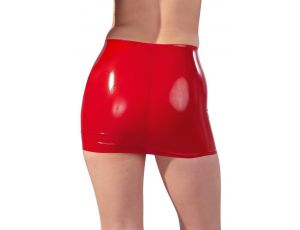 Latex Mini Skirt red M