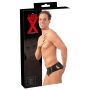 Slipy lateksowe z dildo analnym Late X czarny M/L 14 cm - 5
