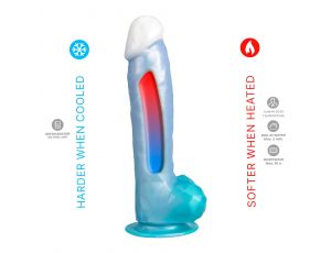 Dildo realistyczne Angel Silexd termoreaktywne perłowy niebieski