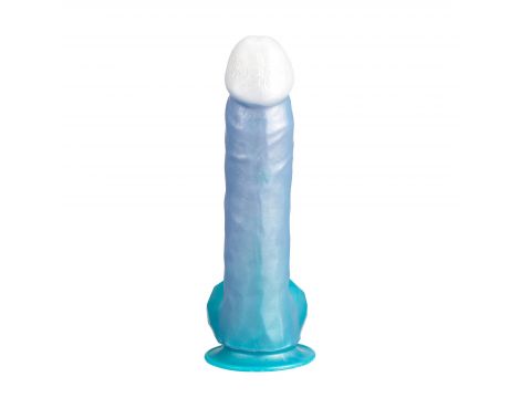 Dildo realistyczne Angel Silexd termoreaktywne perłowy niebieski - 3