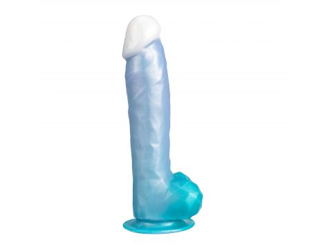 Dildo realistyczne Angel Silexd termoreaktywne perłowy niebieski - 2