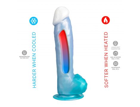 Dildo realistyczne Angel Silexd termoreaktywne perłowy niebieski