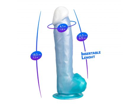 Dildo realistyczne Angel Silexd termoreaktywne perłowy niebieski - 8