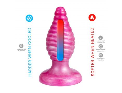Korek analny Cherry Silexd spiralny perłowo różowy 9,2 cm - 3