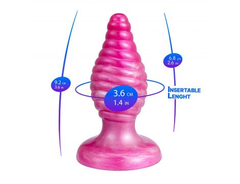 Korek analny Cherry Silexd spiralny perłowo różowy 9,2 cm - 5