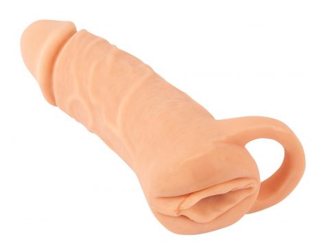 Masturbator z przedłużką Nature Skin Medium 18,5 cm - 4