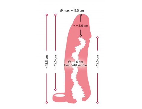 Masturbator z przedłużką Nature Skin Medium 18,5 cm - 13
