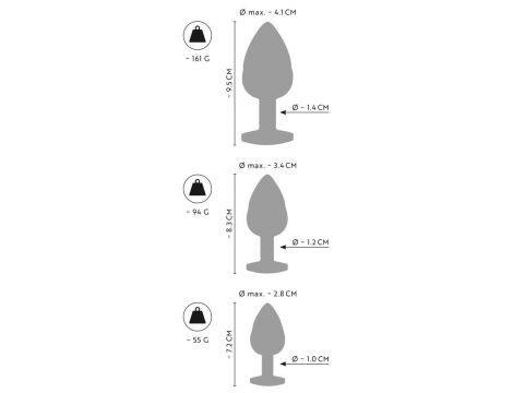 ANOS Metal Butt Plug Set Diamo - 5