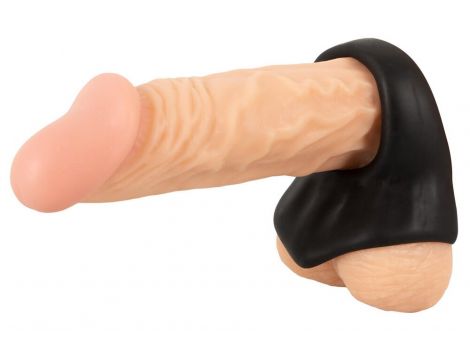 Pierścień erekcyjny silikonowy Erecto z przedłużeniem na jądra 8 cm - 8