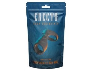 Mankiet na penisa Erecto silikonowy z pierścieniem na jądra 8 cm
