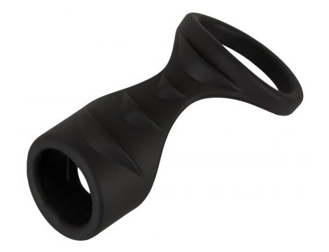 Mankiet na penisa Erecto silikonowy z pierścieniem na jądra 8 cm - 5