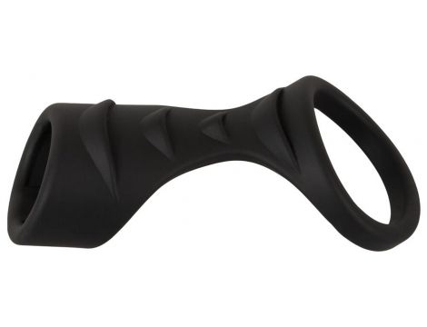 Mankiet na penisa Erecto silikonowy z pierścieniem na jądra 8 cm - 2
