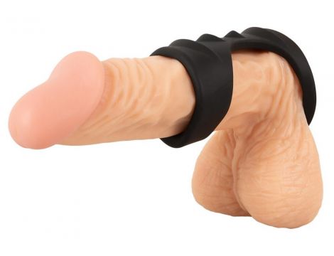 Mankiet na penisa Erecto silikonowy z pierścieniem na jądra 8 cm - 9