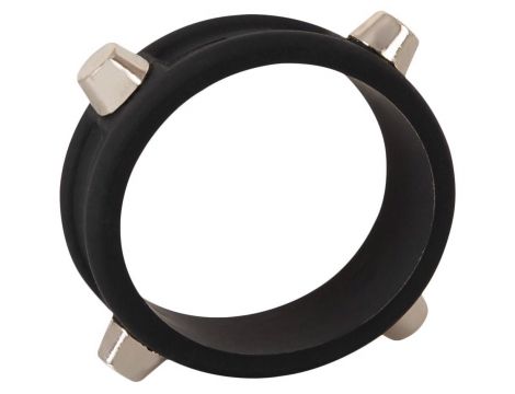 Rebel Cock Ring with Studs - 4