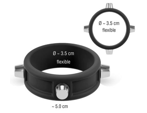 Rebel Cock Ring with Studs - 6