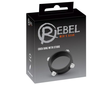 Rebel Cock Ring with Studs - 8