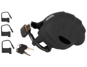 Klatka na penisa i jądra silikonowa Black Velvets 10 cm