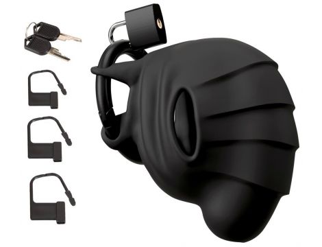 Klatka na penisa i jądra silikonowa Black Velvets 10 cm - 3