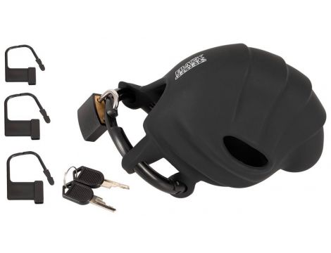 Klatka na penisa i jądra silikonowa Black Velvets 10 cm