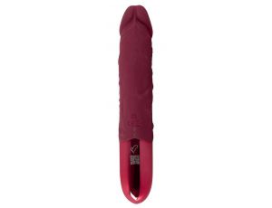 Wibrator realistyczny beau coeur Varelo czerwony silikonowy USB 23 cm