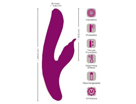 Wibrator króliczek Javida 4 funkcje silikonowy USB - 5