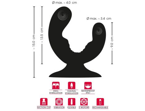 Wibrator podwójny Sweet Smile z przyssawką USB - 13
