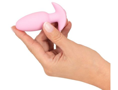 Korek analny wibrujący Cuties silikonowy różowy USB 8 cm - 8