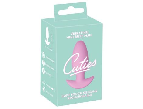 Korek analny wibrujący Cuties silikonowy różowy USB 8 cm - 6