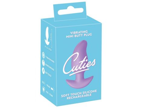 Korek analny wibrujący Cuties fioletowy USB 8 cm - 7