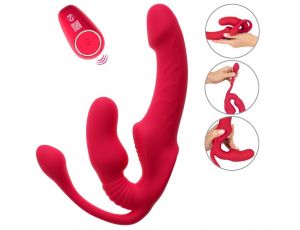 Wibrator strap on potrójny You2Toys USB 23 cm