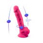 Realistyczne dildo wibrujące Silexd różowe 20 cm USB z pilotem - 11