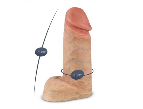 Dildo XL termoaktywne Silexd Premium Real Skin Model 1 cieliste 30 cm - 2