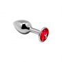 Mini korek analny metalowy Alive czerwony 7 cm - 2