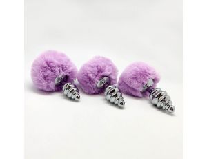 Metal Anal Fluffy Twist Plug M pink