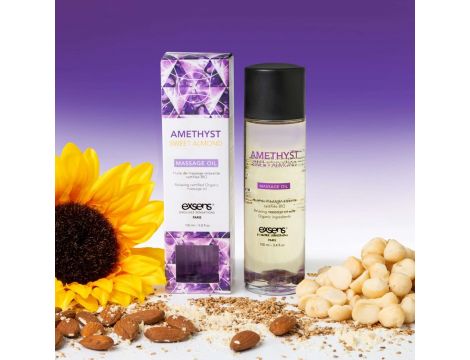 AMETHYST SWEET ALMOND Organic Massage Oil with stones 100 ml - 2