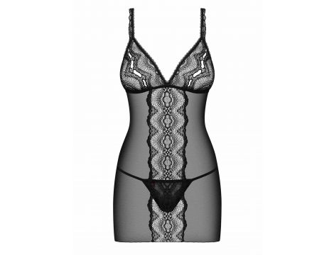 Bielizna-Lucita koszulka i stringi czarna  S/M - 2