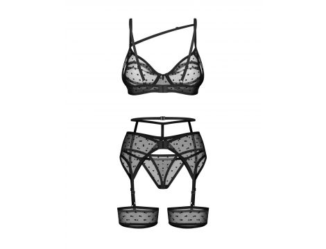 Komplet bielizny erotycznej Obsessive Nuites w kropki L XL - 2