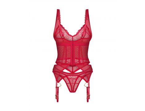 Gorset i stringi Cupide Desir Obsessive czerwone S/M