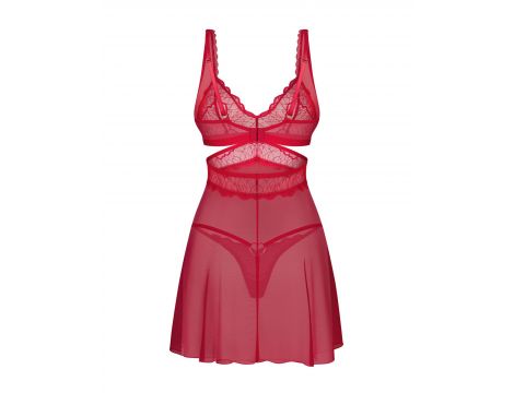 Babydoll Cupide Desir z stringami czerwony L/XL Obsessive - 2