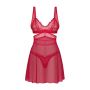 Babydoll Cupide Desir z stringami czerwony L/XL Obsessive - 4