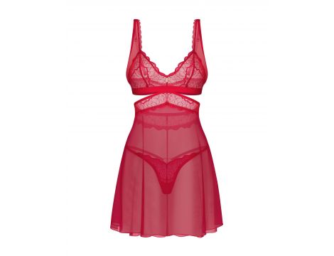 Babydoll z stringami Obsessive Cupide Desir czerwony 2XL/3XL