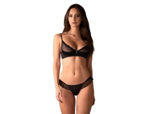 Komplet bielizny Stelisa Obsessive transparentny czarny S/M