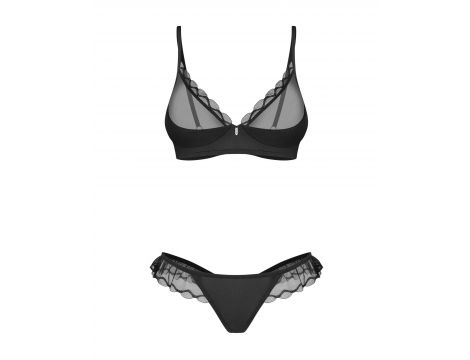 Transparentny komplet bielizny Stelisa czarny L/XL Obsessive