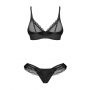 Transparentny komplet bielizny Stelisa czarny L/XL Obsessive - 4