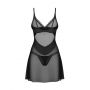 Siateczkowa czarna koszulka nocna Stelisa z stringami Obsessive 2XL/3XL - 4